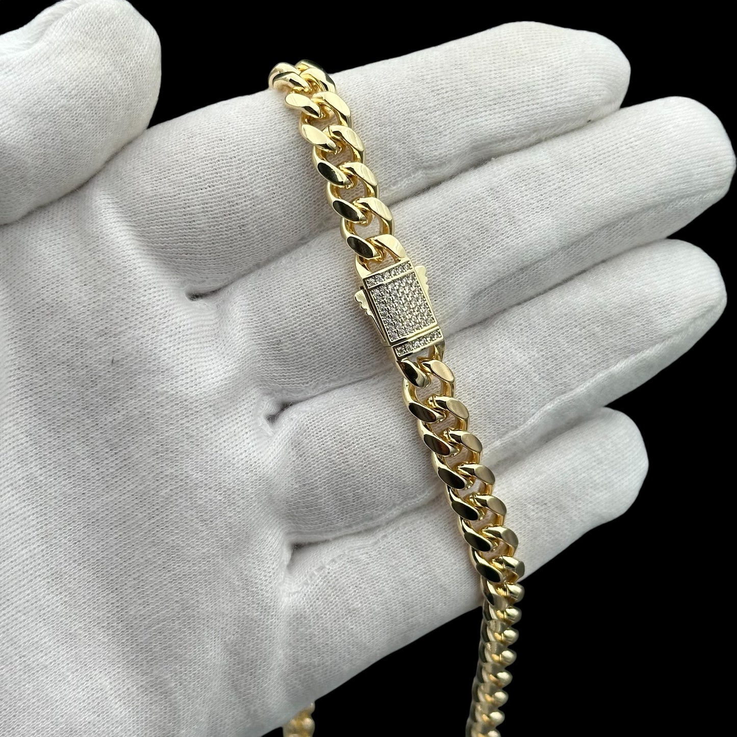 Colier Cuban 8mm Placat cu Aur 18K