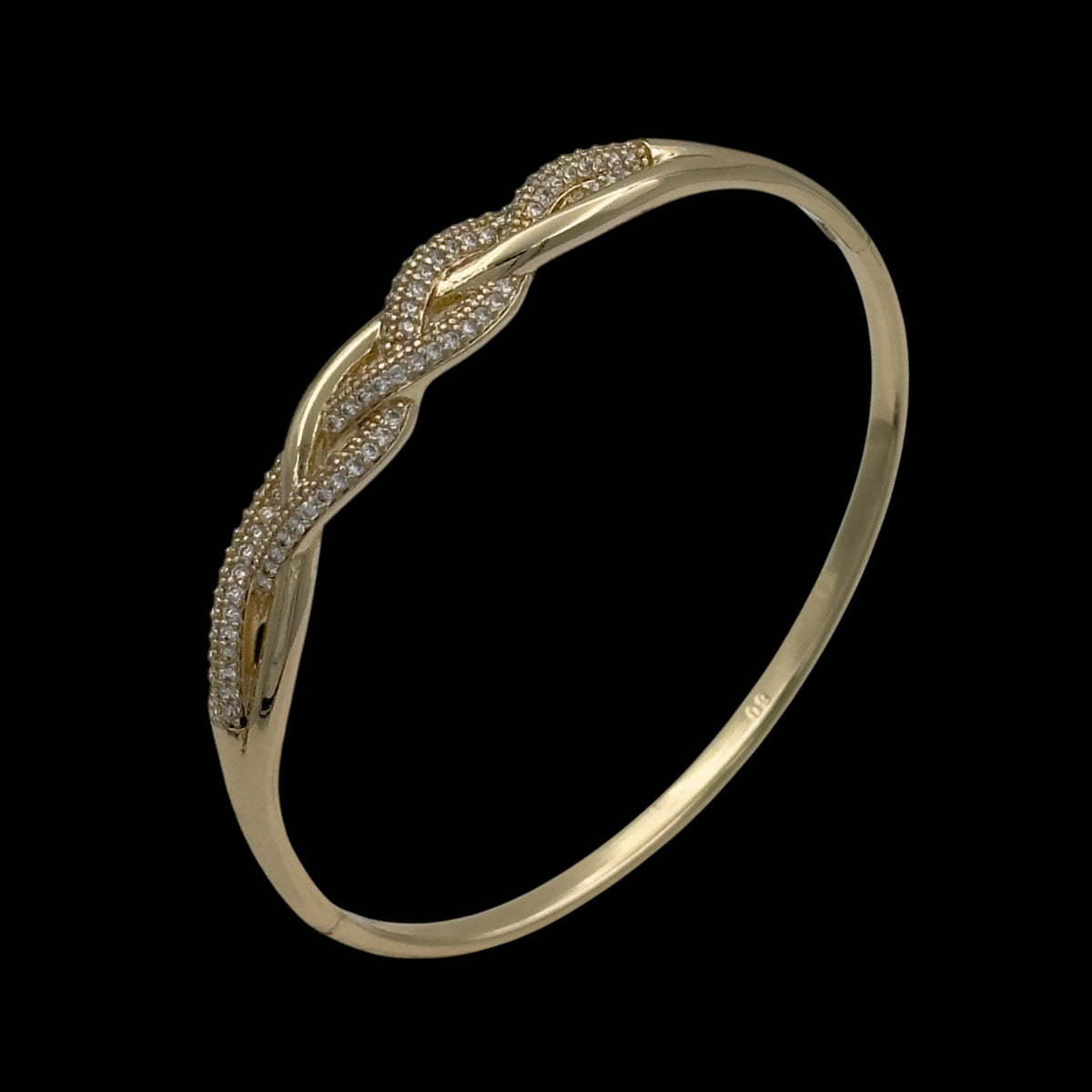 Bratara Fixa Twisted Placata cu Aur 18K