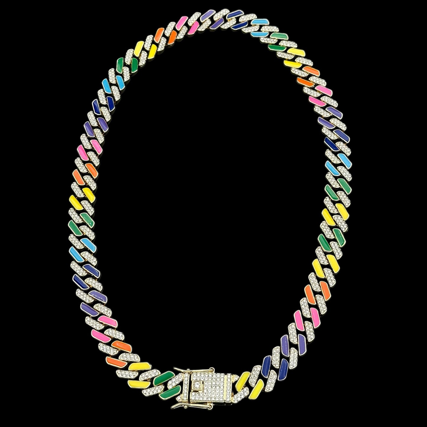 Colier Cuban Rainbow Gold