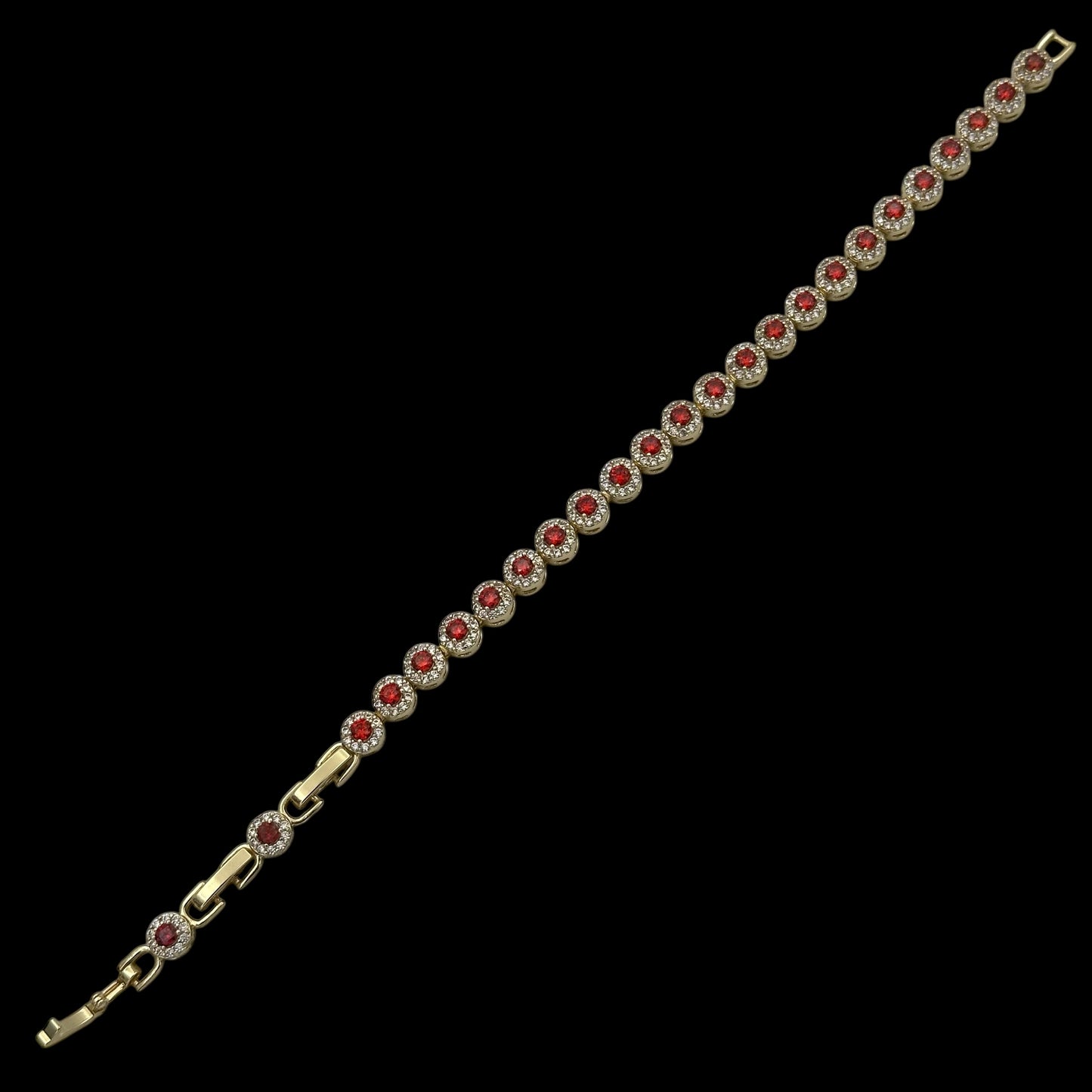 Brățară Tennis Angely Red Placată cu Aur 18K