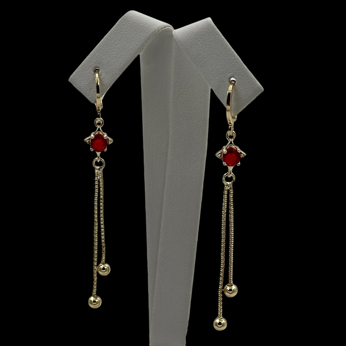 Cercei Eye Red Placati cu Aur 18K