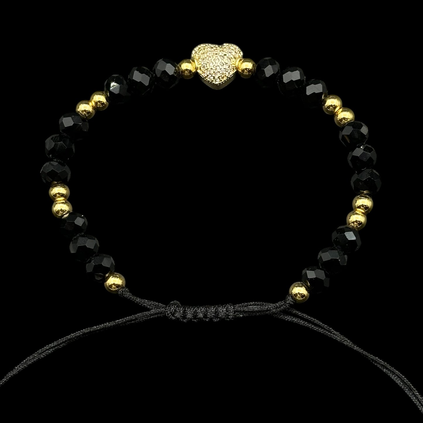 Brățară reglabilă Heart Black