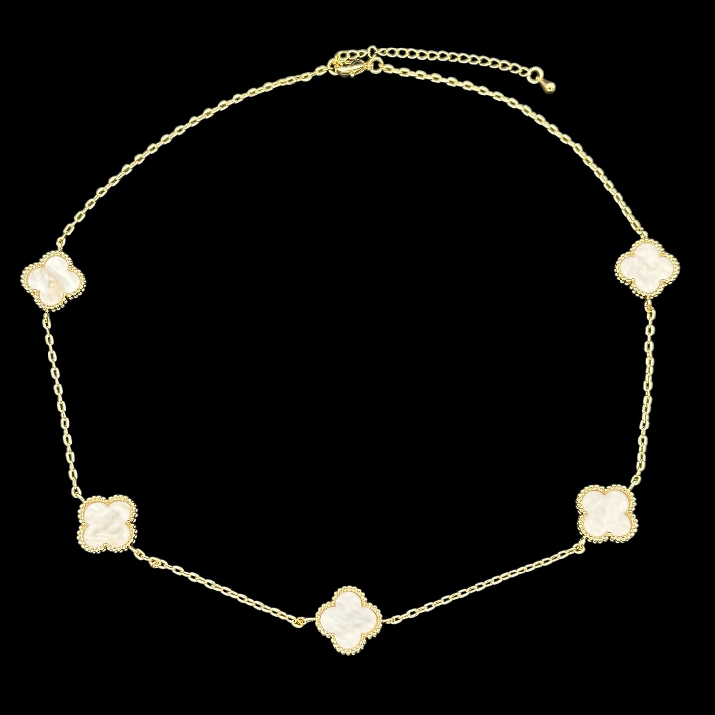 Colier Trifoi Auriu cu Alb Placat cu Aur 18K