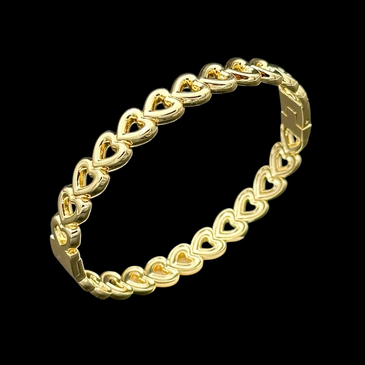 Brățară Fixă Hearts Placată cu Aur 18K