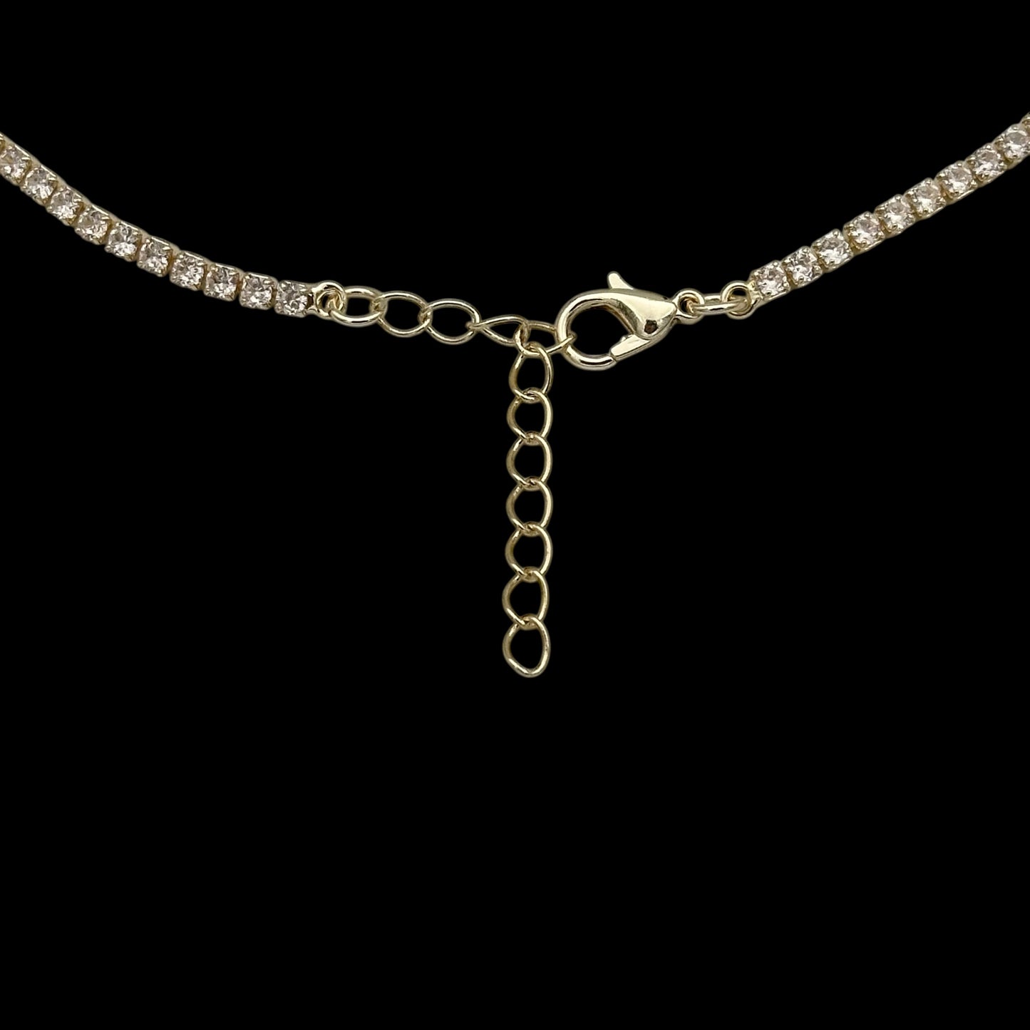 Colier Tennis Heart Purple Placat cu Aur 18K