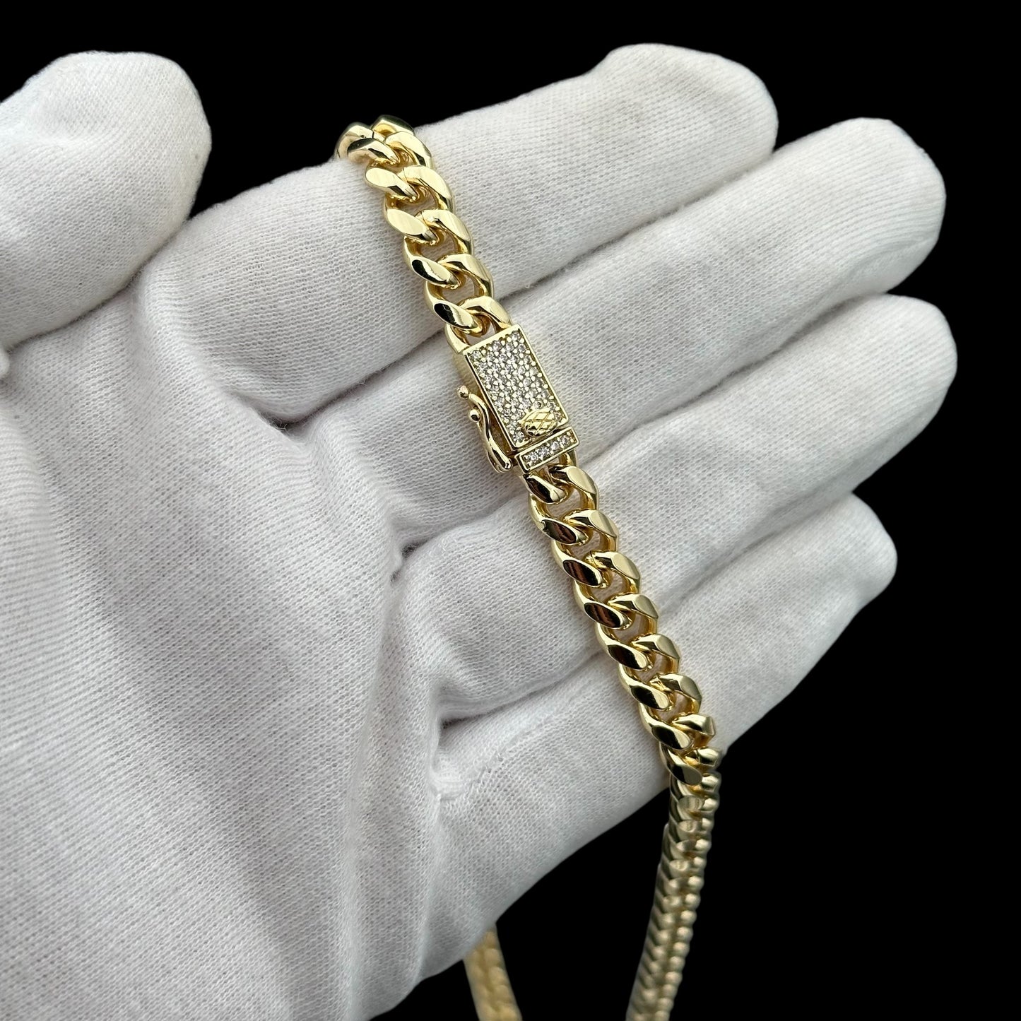 Colier Cuban 8mm Placat cu Aur 18K