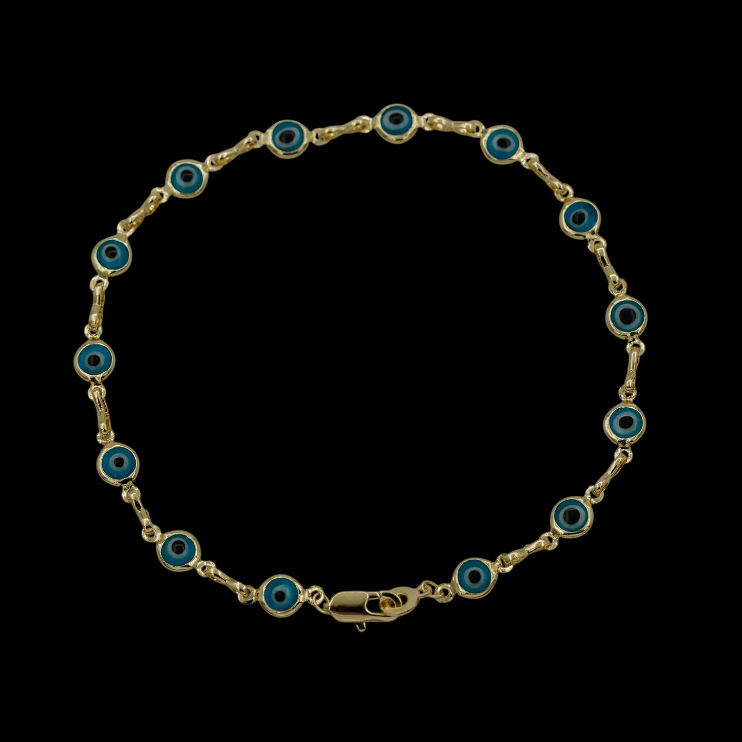 Bratara de picior Evil Eye Placata cu Aur 18K