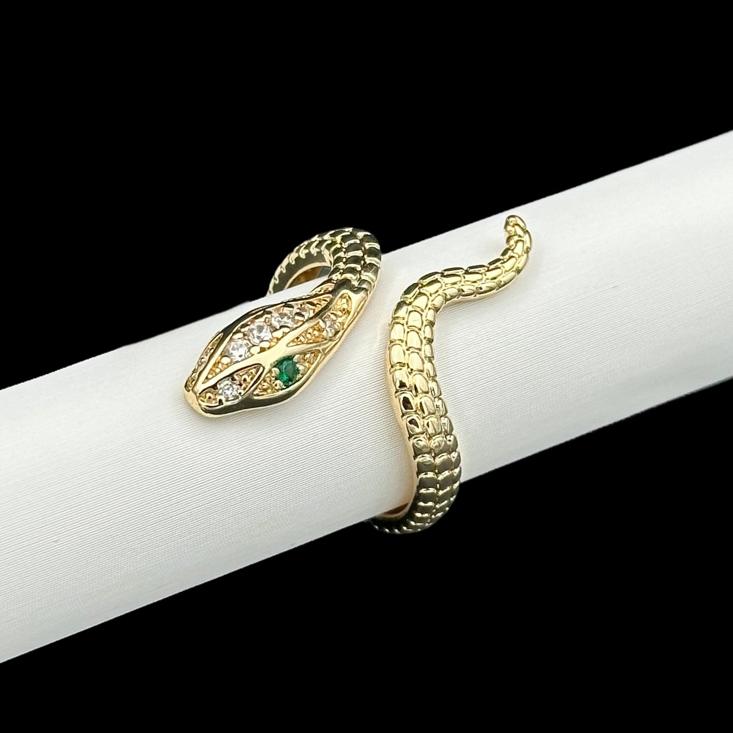 Inel reglabil Snake Placat cu Aur 18K