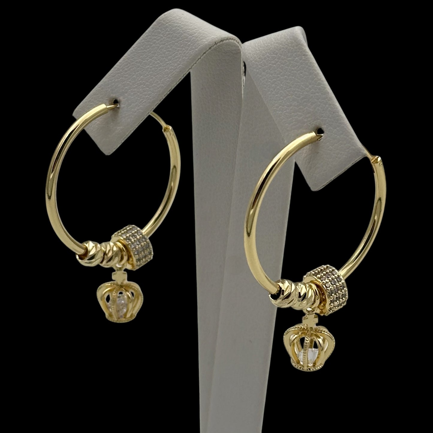 Cercei Charmify Crown Placați cu Aur 18K