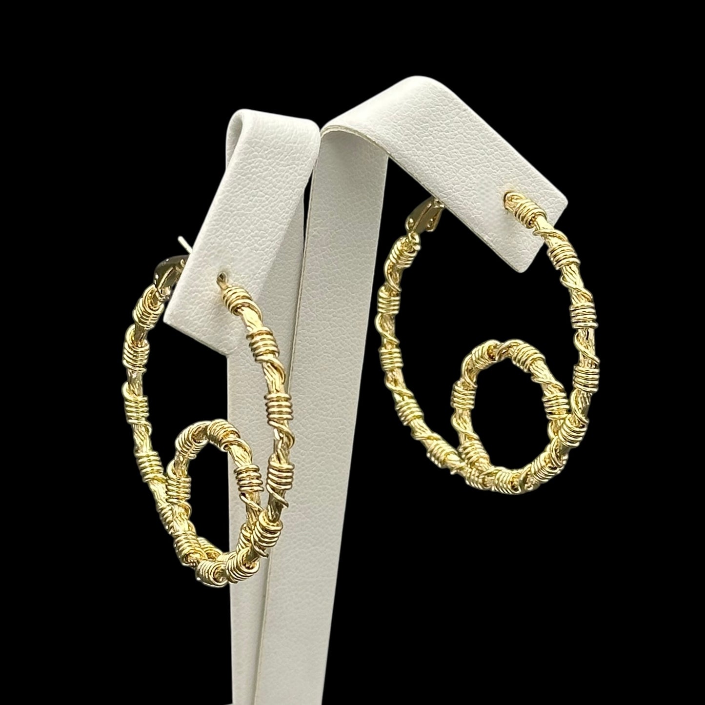 Cercei Twist Hoops Placați cu Aur 18K