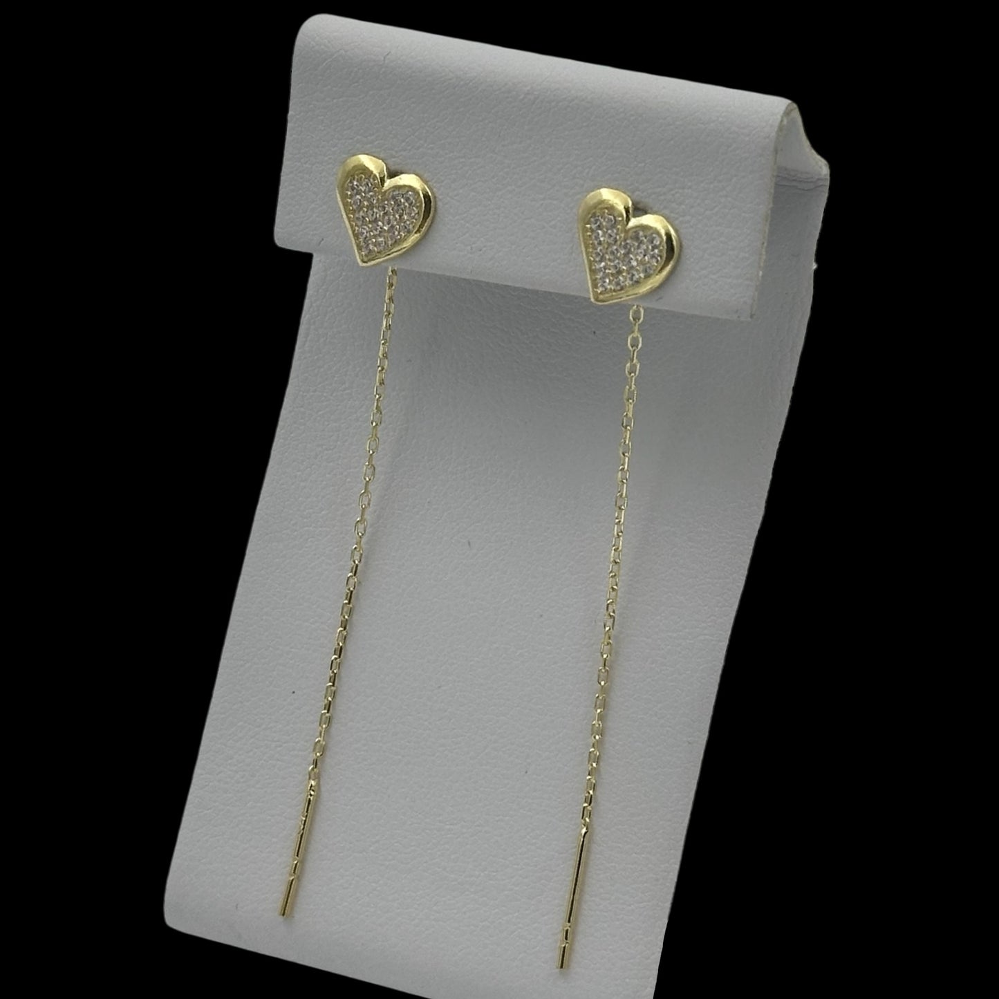Cercei Heart Argint Placati cu Aur 14K