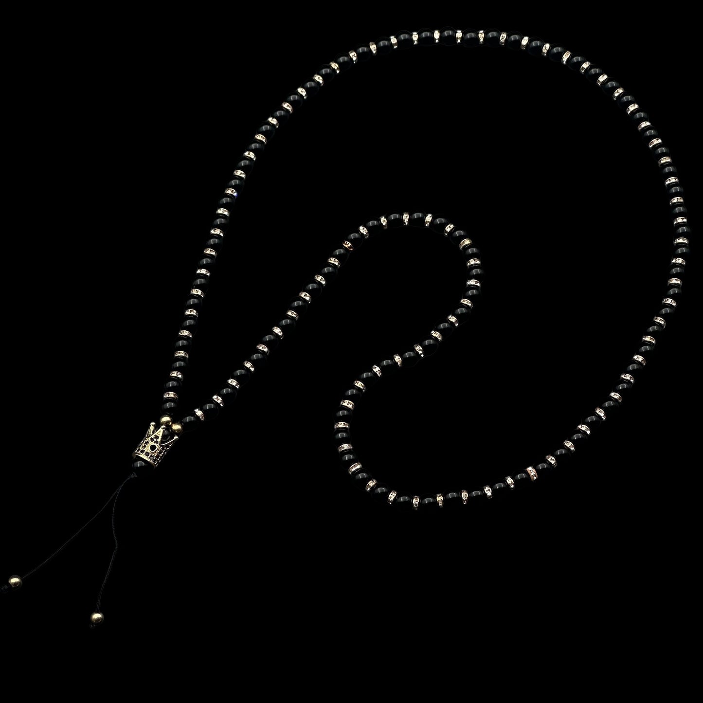 Colier Rosary Crown Black
