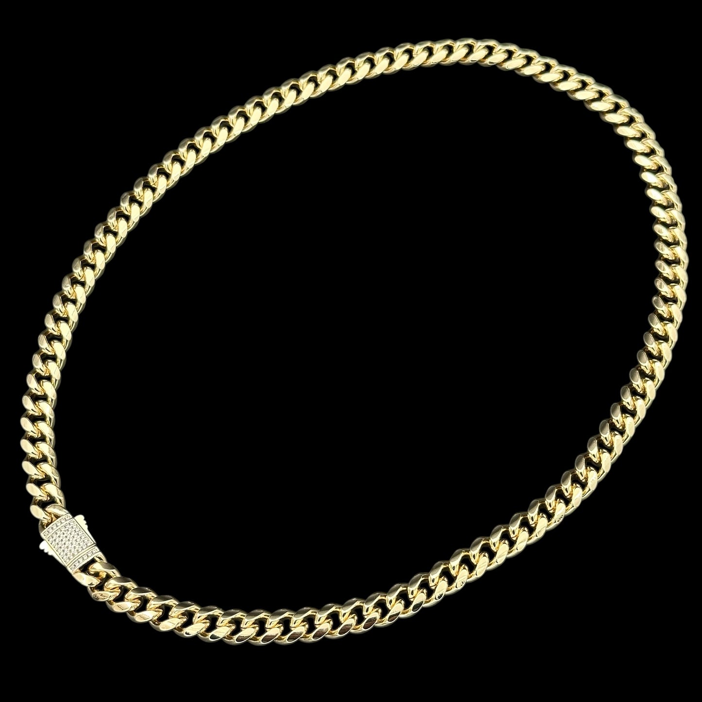 Colier Cuban 8mm Placat cu Aur 18K