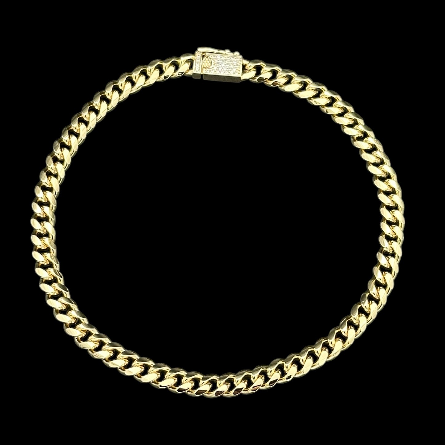 Brățară de picior Cuban 6mm Placată cu Aur 18K