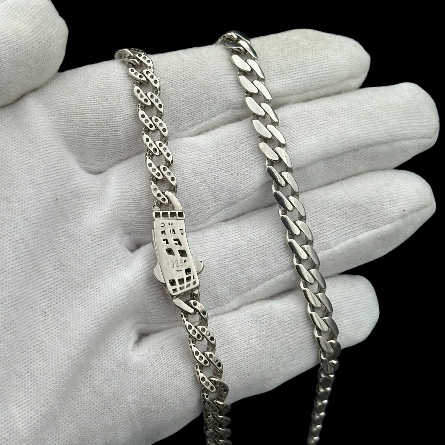 Colier Cuban Clear 6mm Argint