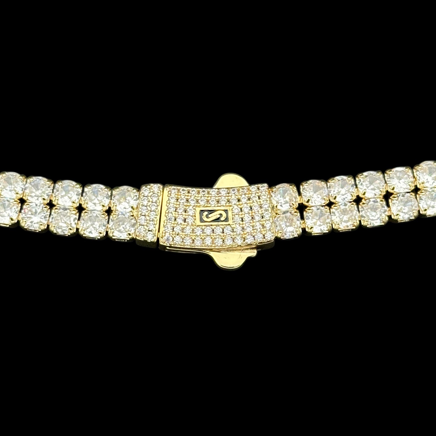 Colier Tennis Double Miami Placat cu Aur 18K