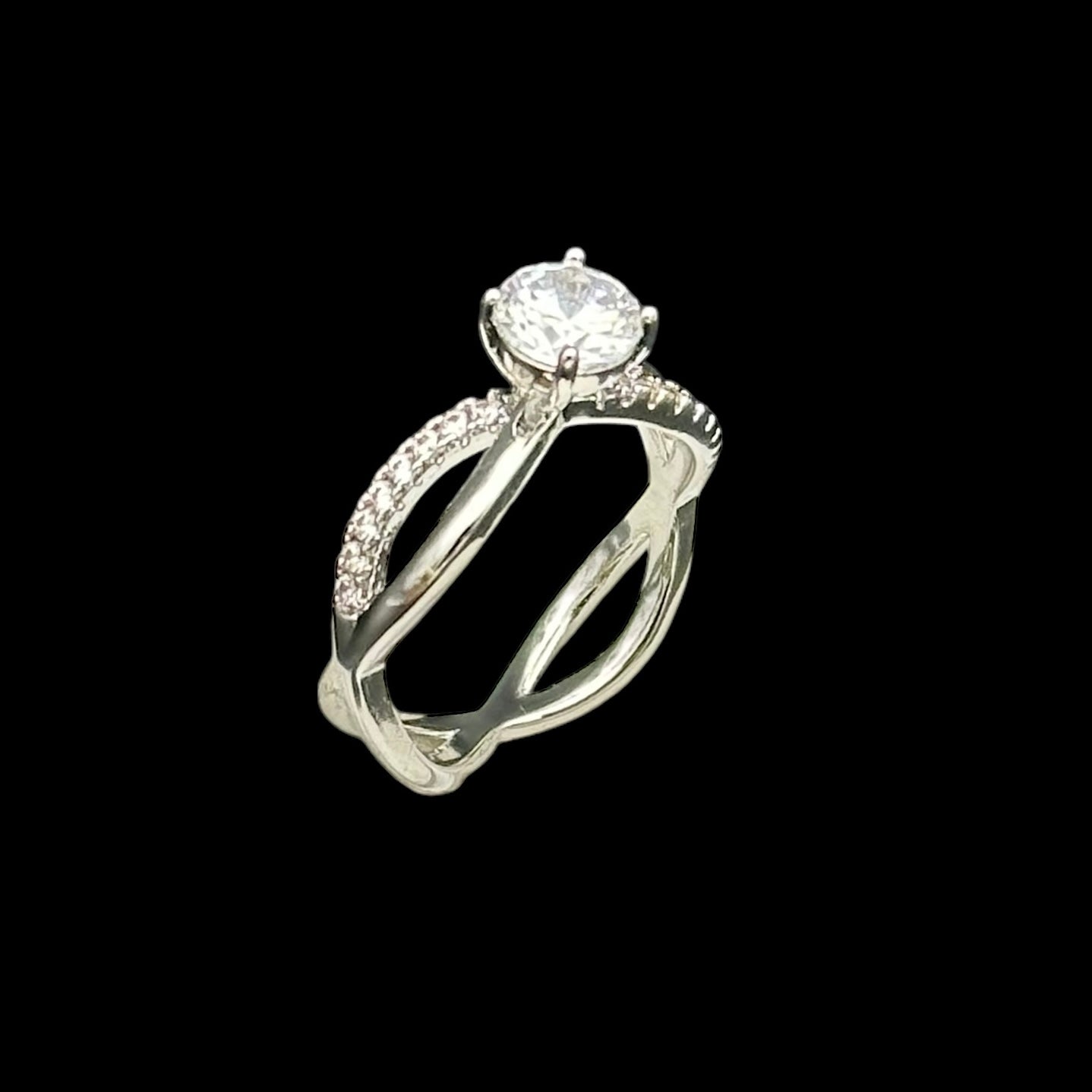 Inel Twilight Placat cu Aur Alb