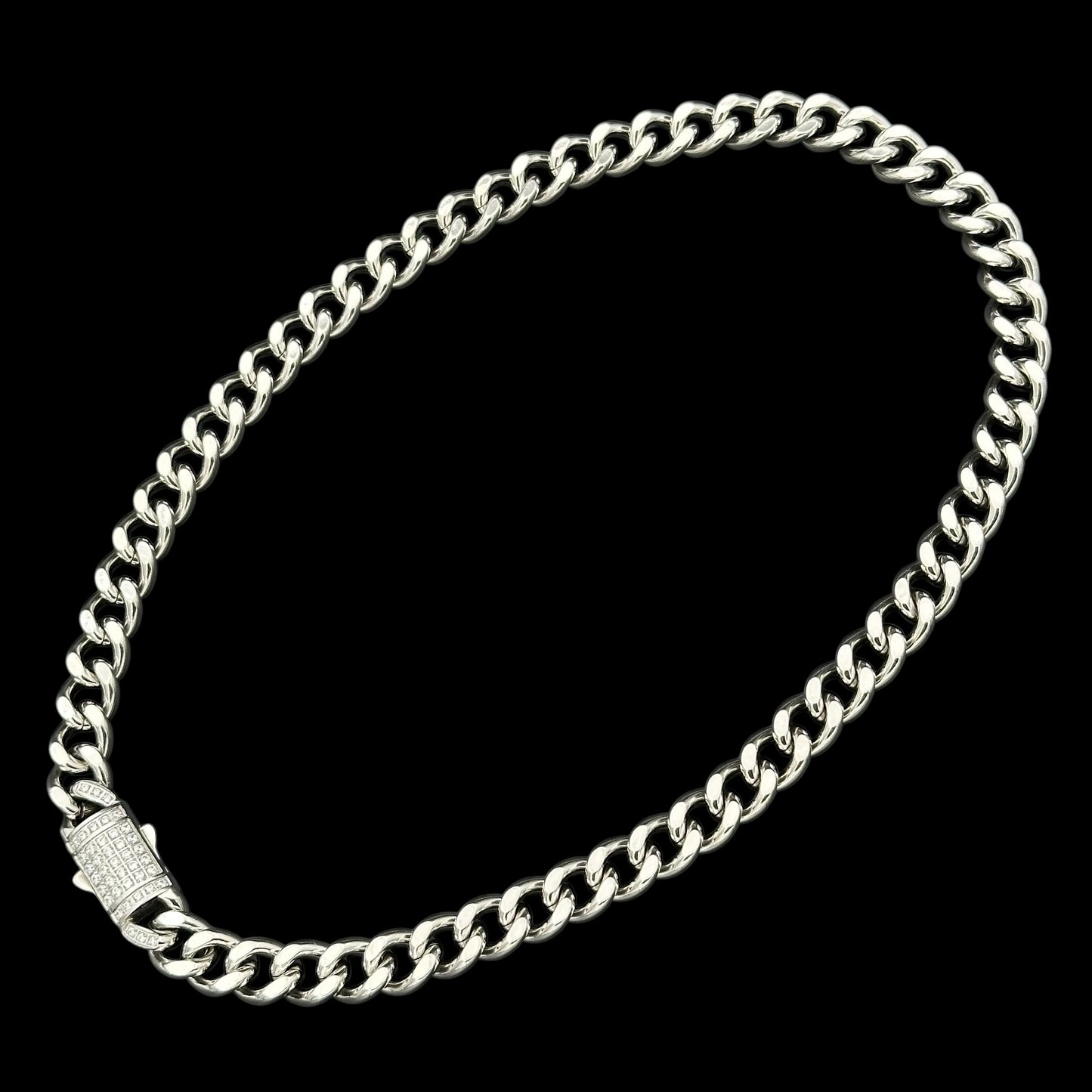 Colier Cuban Clear 10mm INOX