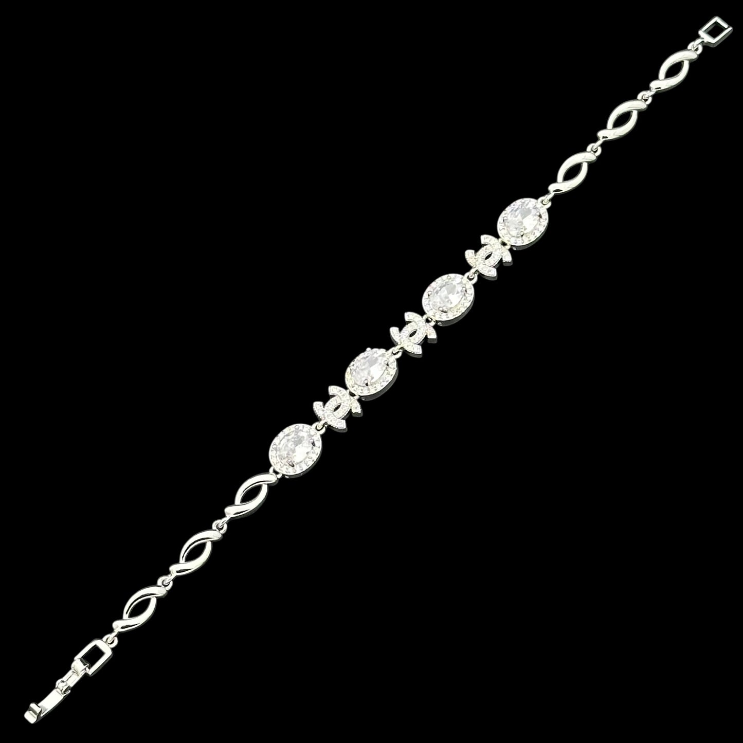 Brățară Tennis Evelyn Placată cu Aur Alb