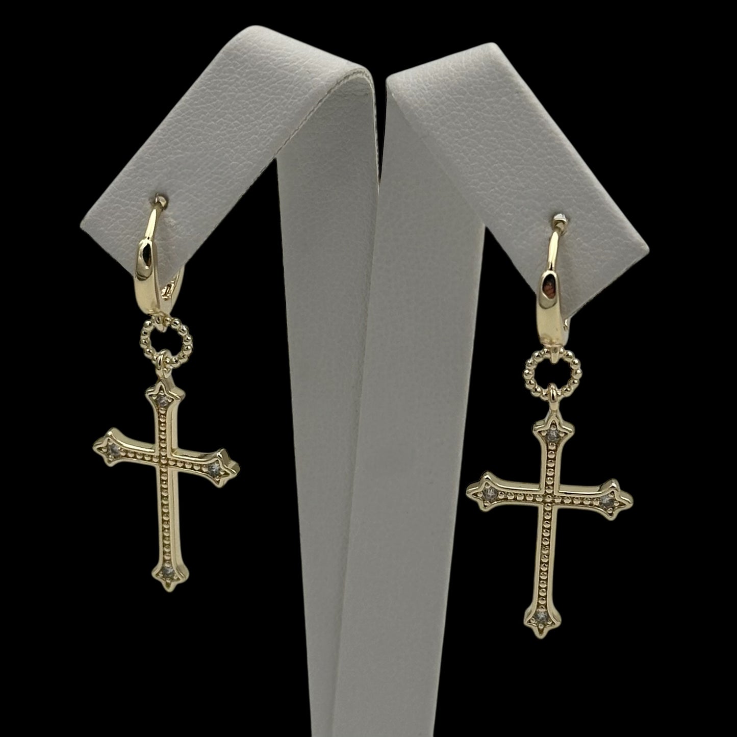 Cercei Cross Placați cu Aur 18K