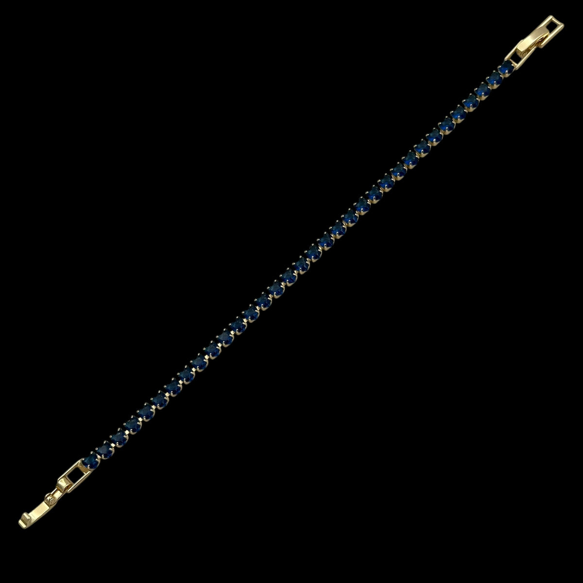 Bratara Tennis Love Blue Placata cu Aur 18K