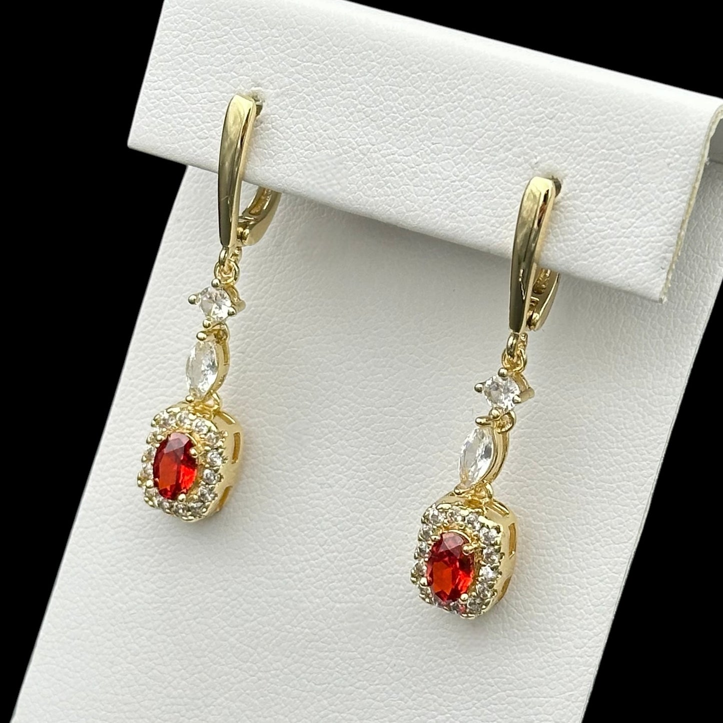 Cercei Red Obsession Placați cu Aur 18K