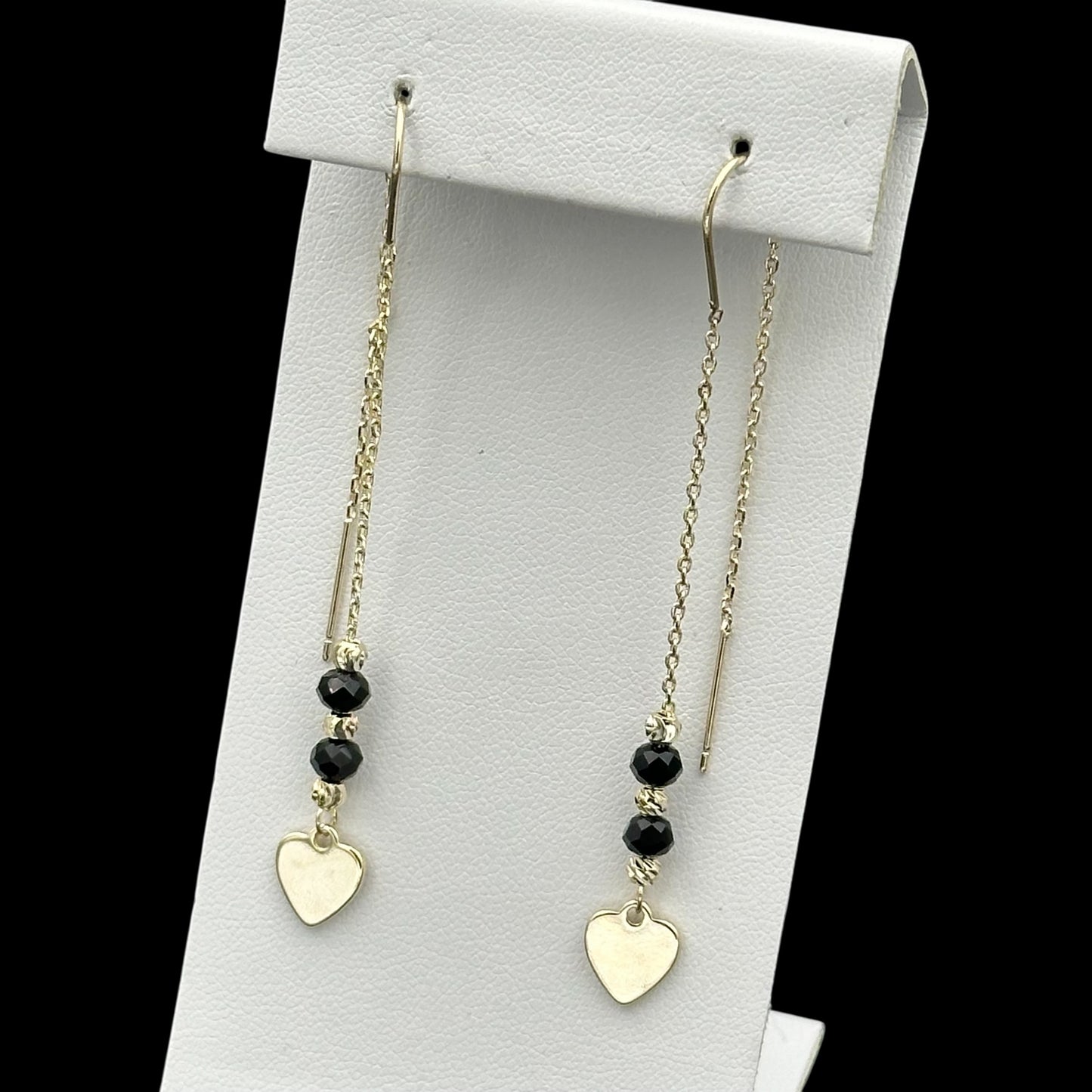 Cercei Onyx Heart Placați cu Aur 18K