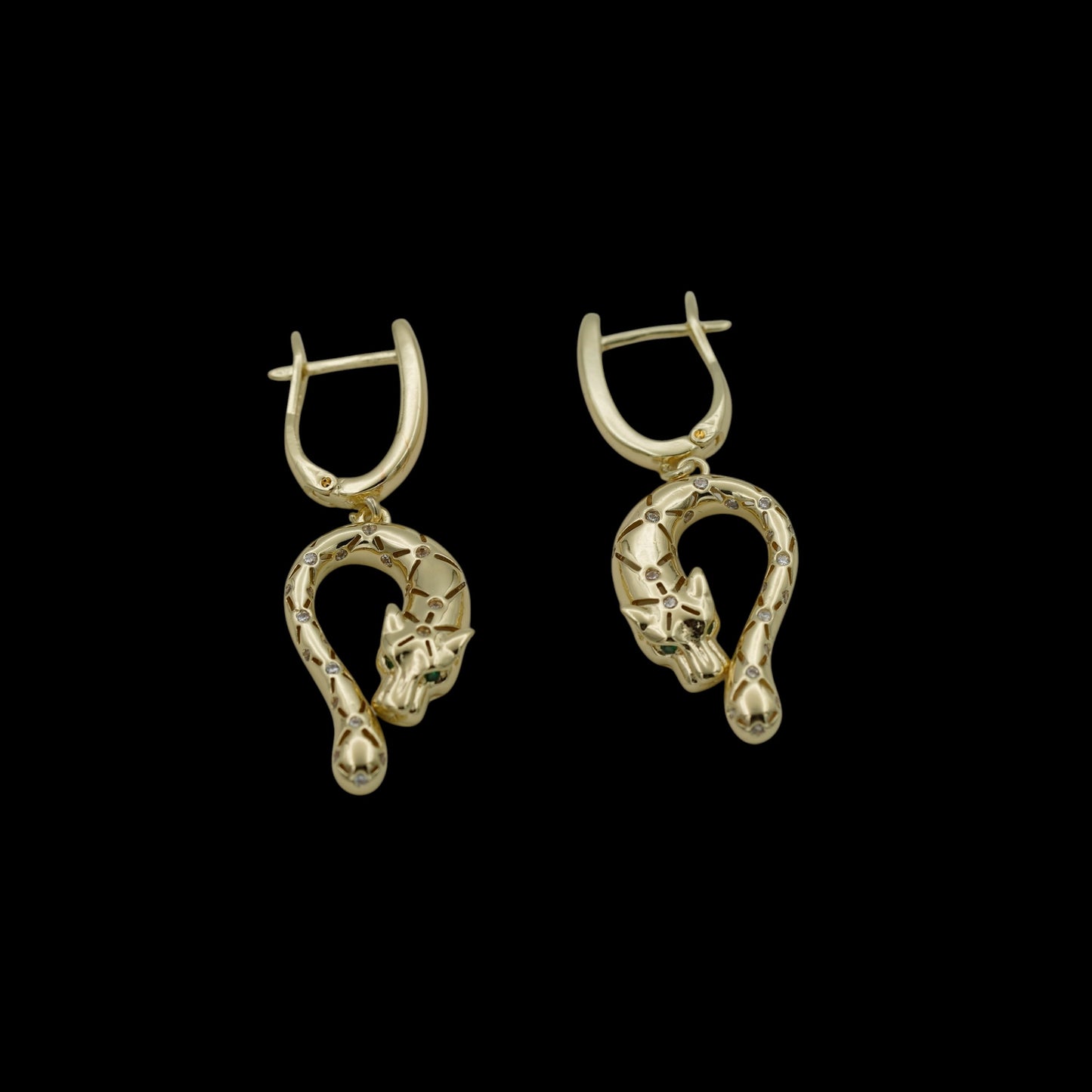 Cercei Panthera Placati cu Aur 18K