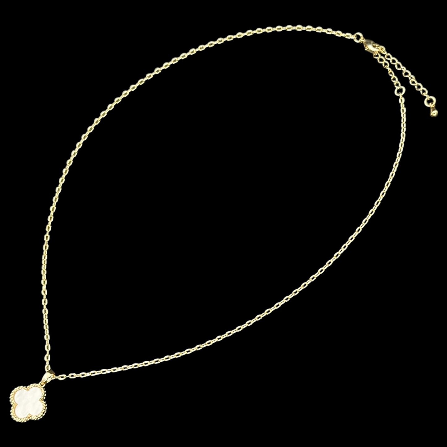 Lantisor Trifoi Auriu cu Alb Placat cu Aur 18K
