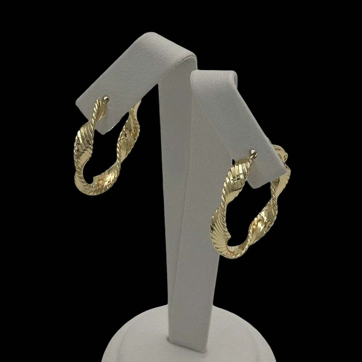 Cercei Circle Twisted S Placați cu Aur 18K