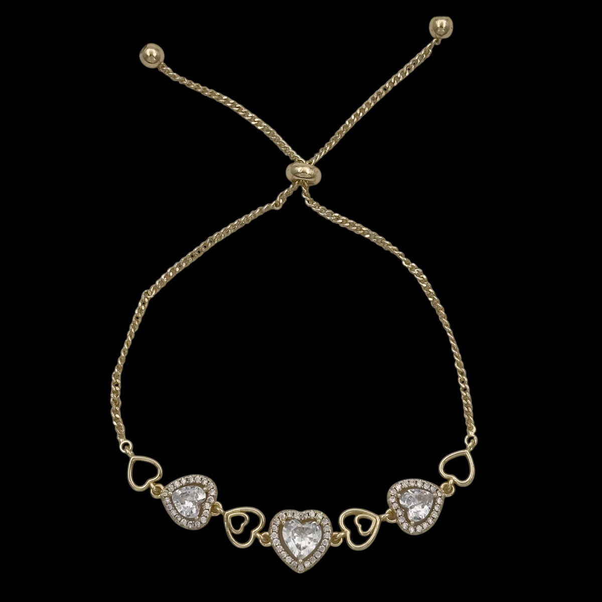 Bratara reglabila Love Placata cu Aur 18K