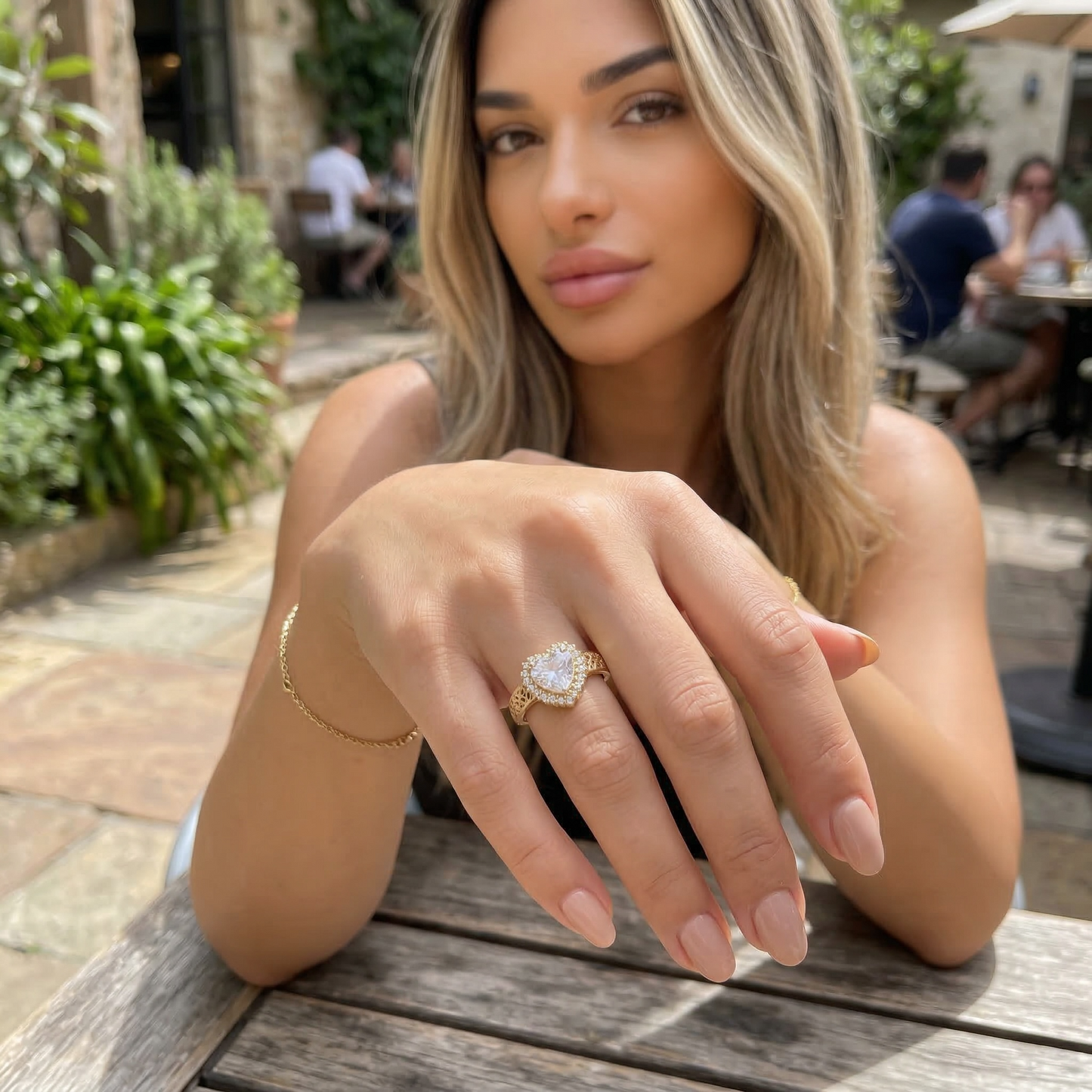 Inel Heart Placat cu Aur 18K