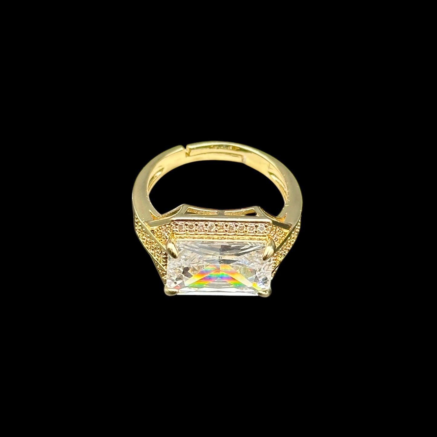 Inel reglabil Diamond Placat cu Aur 18K