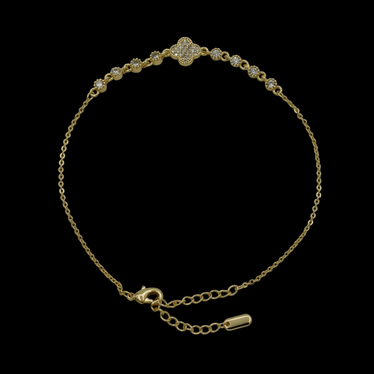Bratara de picior Trifoi Placata cu Aur 18K