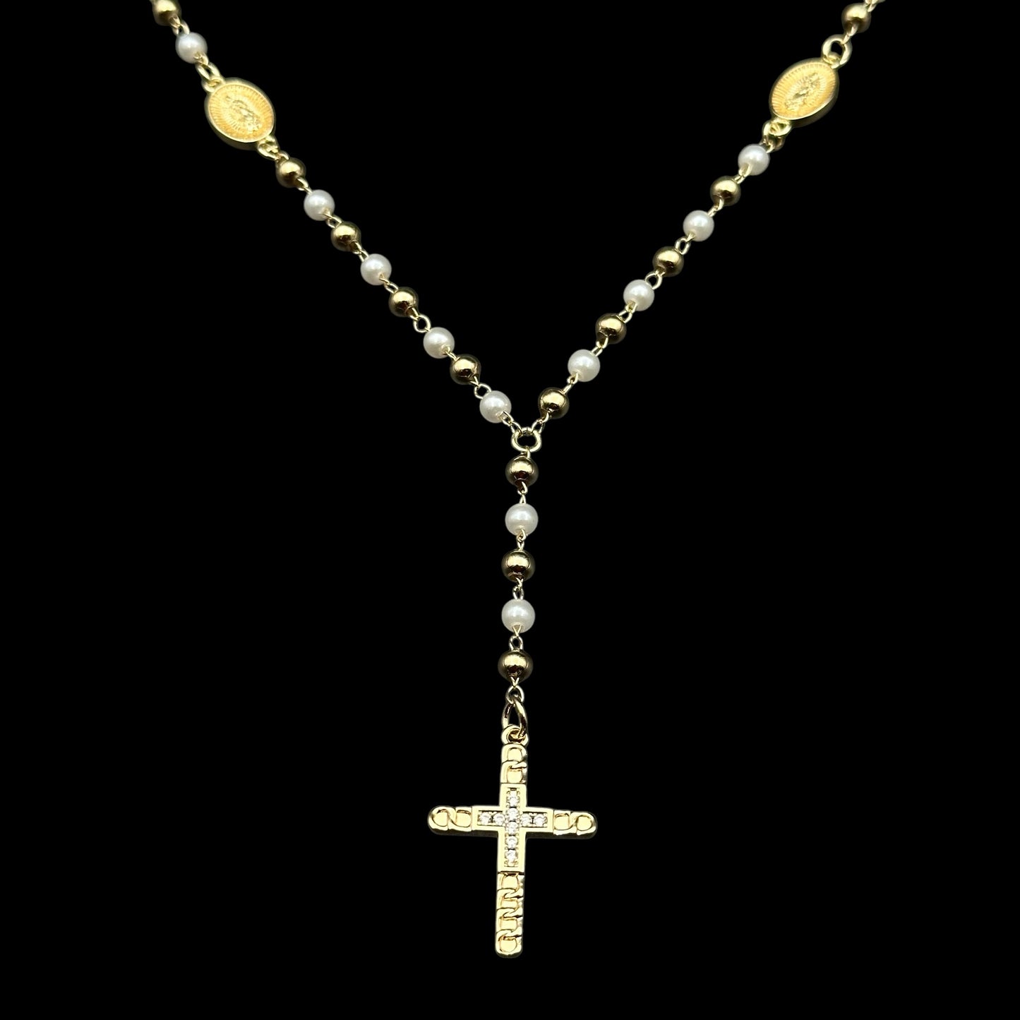 Colier Rosary Divine Placat cu Aur 18K