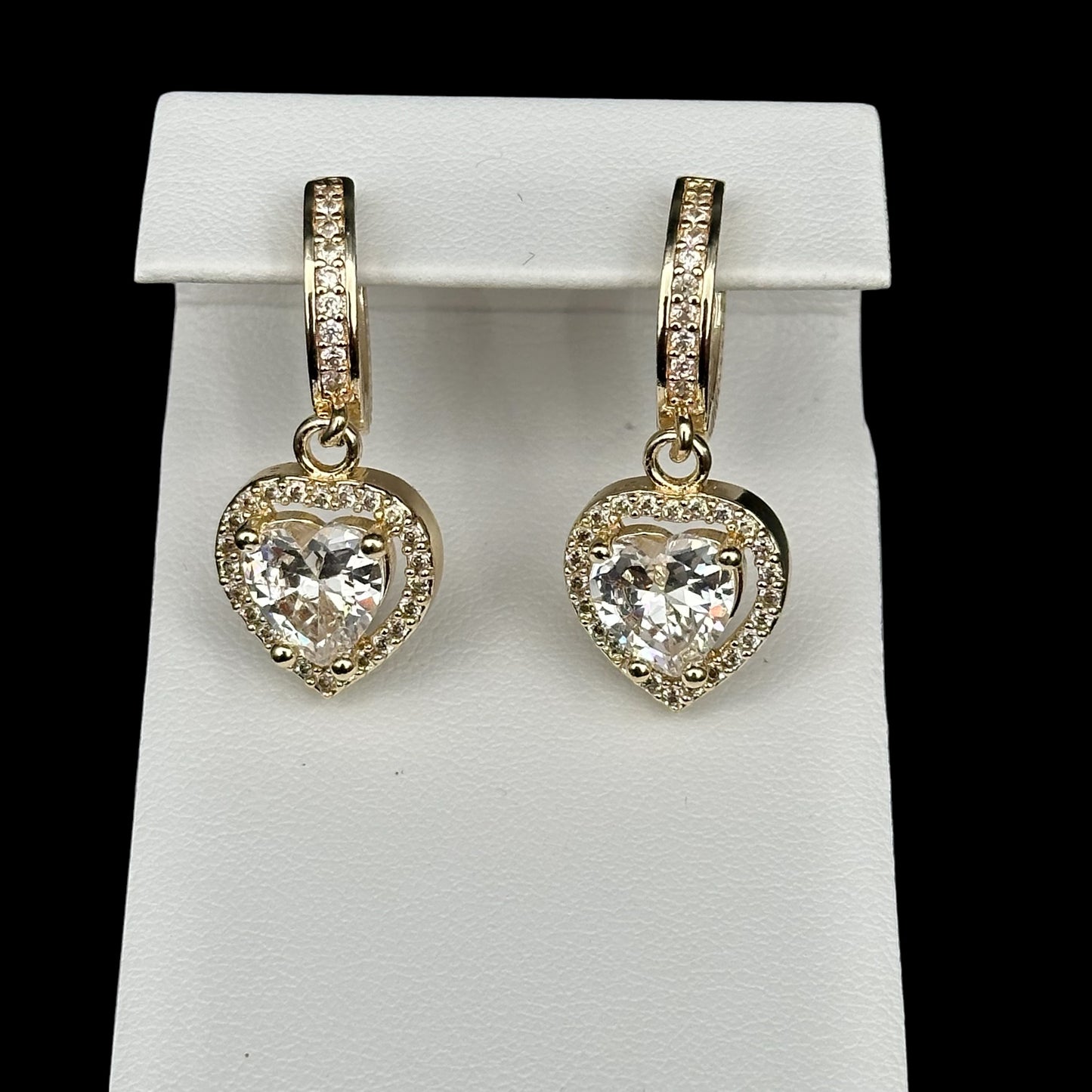 Cercei Heart Love Placați cu Aur 18K