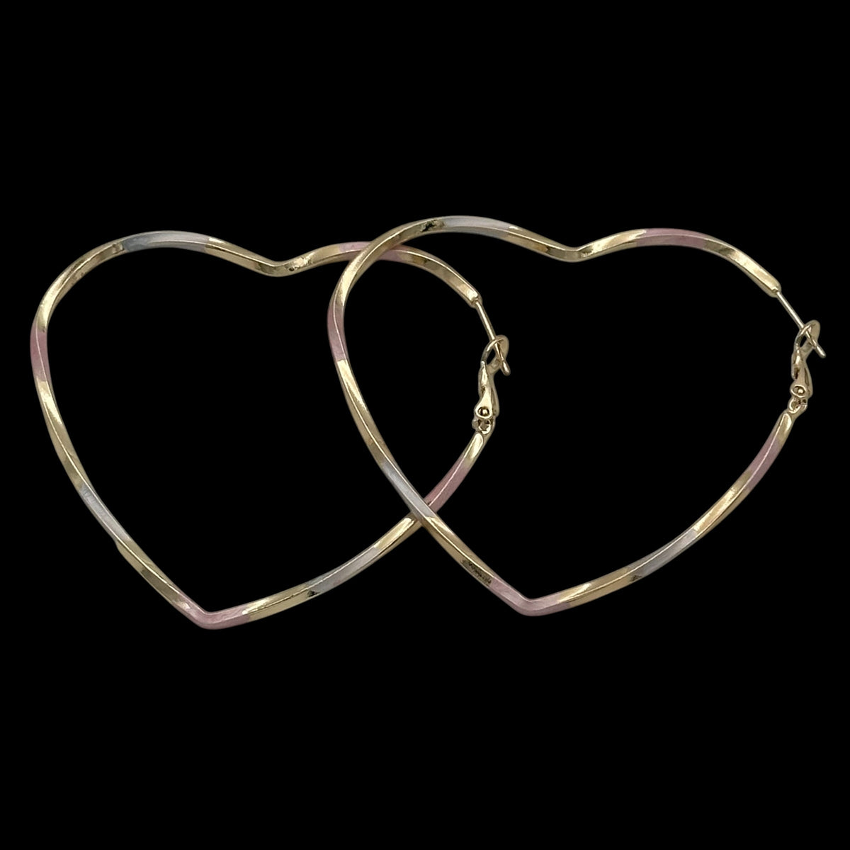 Cercei Heart Multicolor L Placati cu Aur 18K