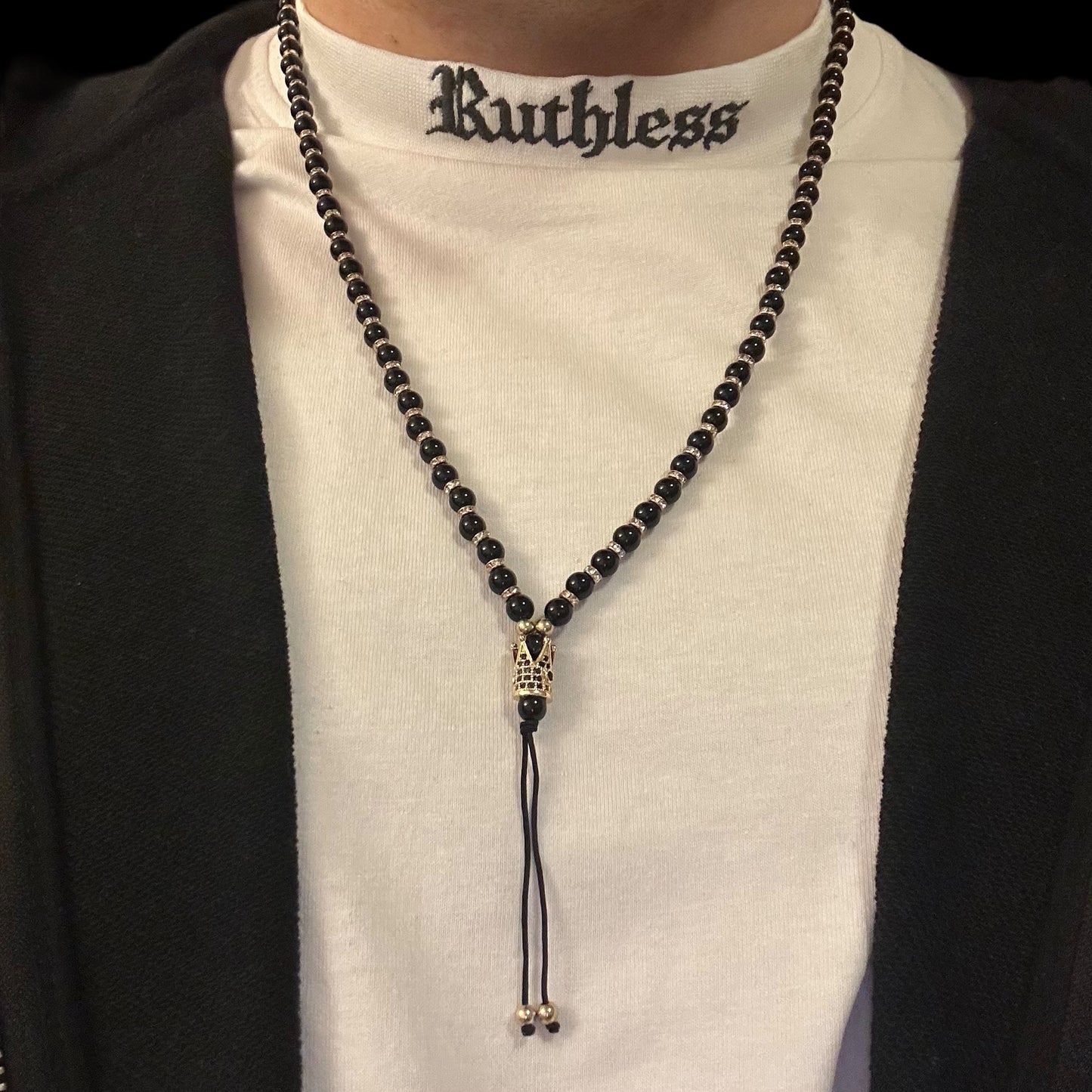 Colier Rosary Crown Black