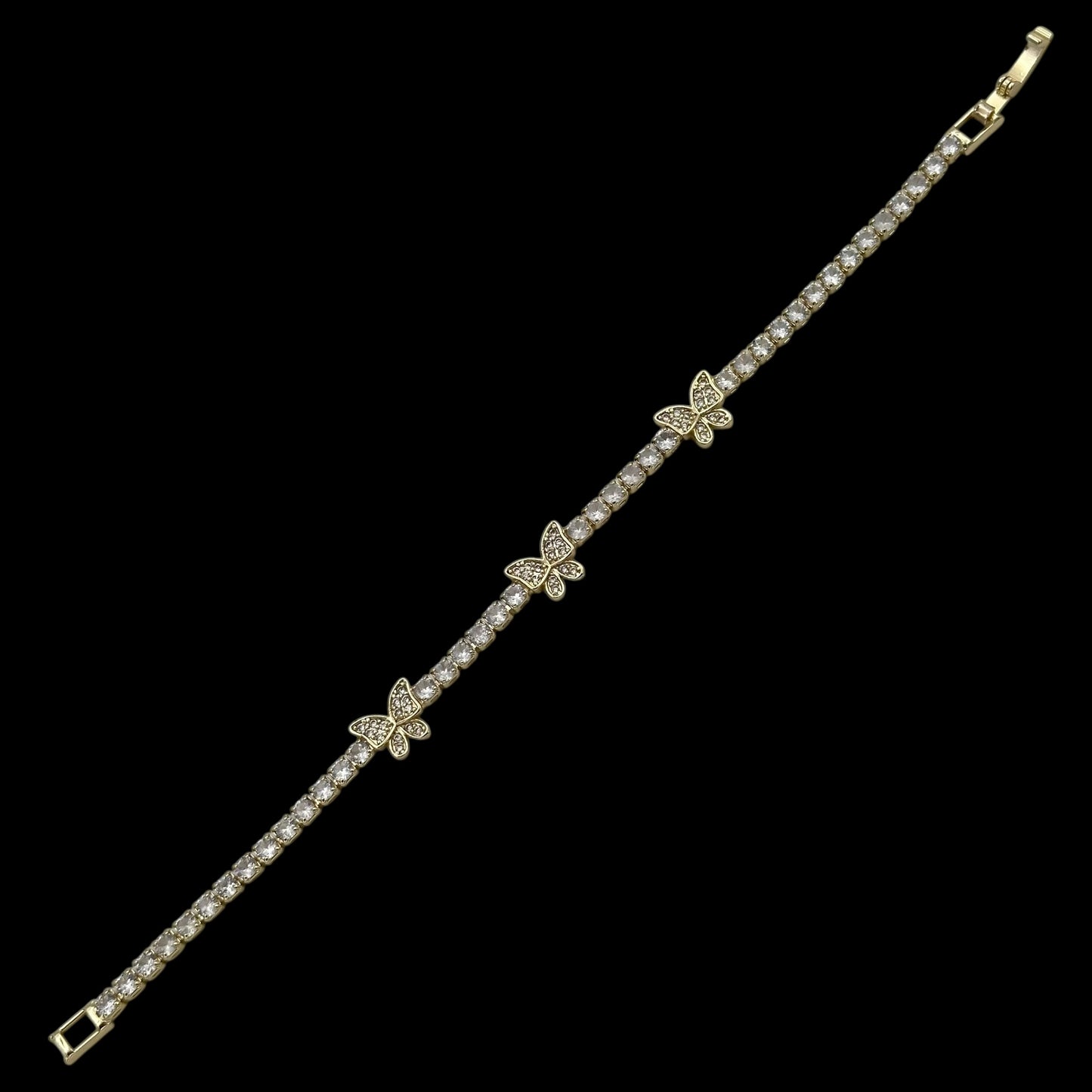 Brățară Tennis Butterfly Placată cu Aur 18K