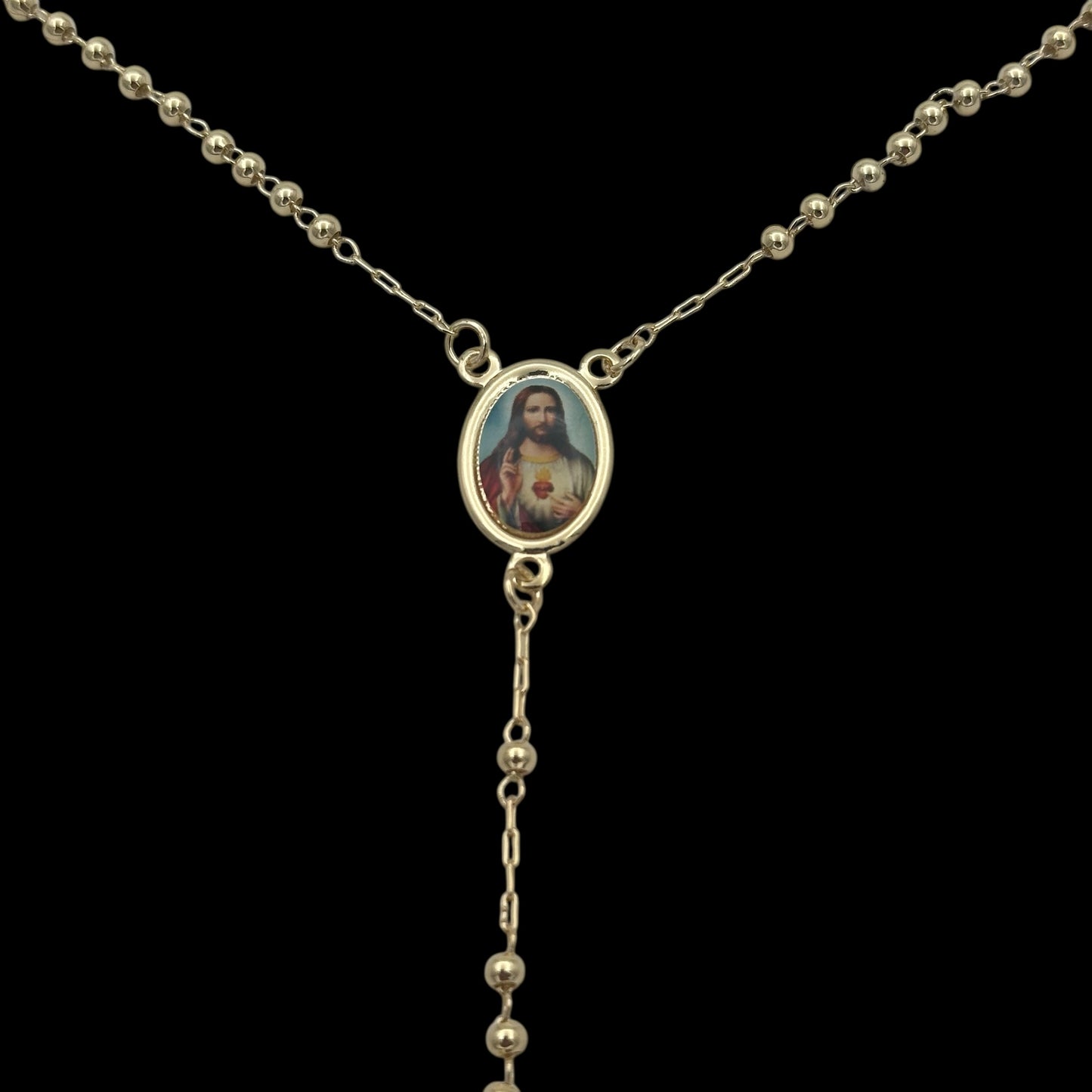 Colier Rosary "Iisus Hristos" Placat cu Aur 18K