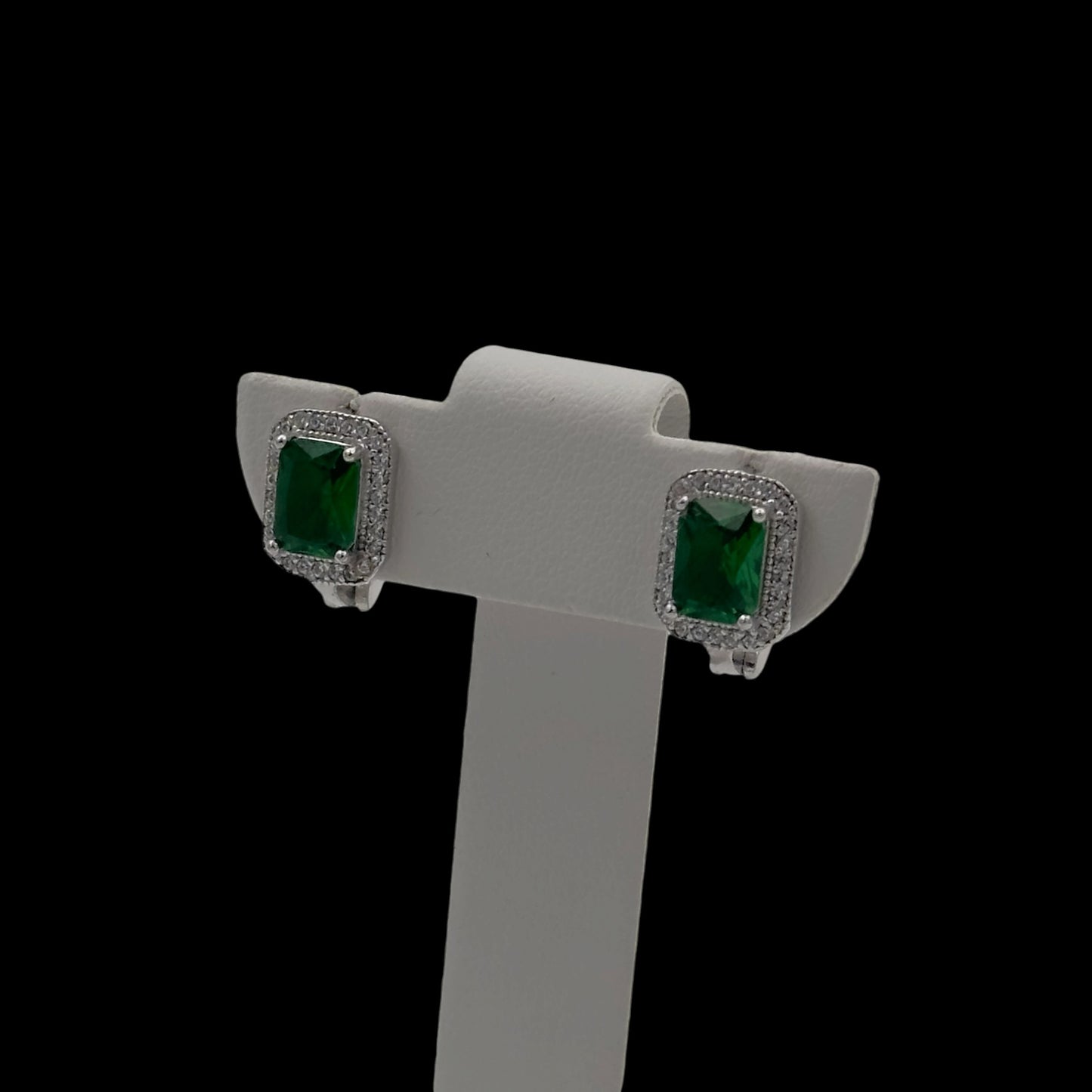 Cercei Green Diamond Argint