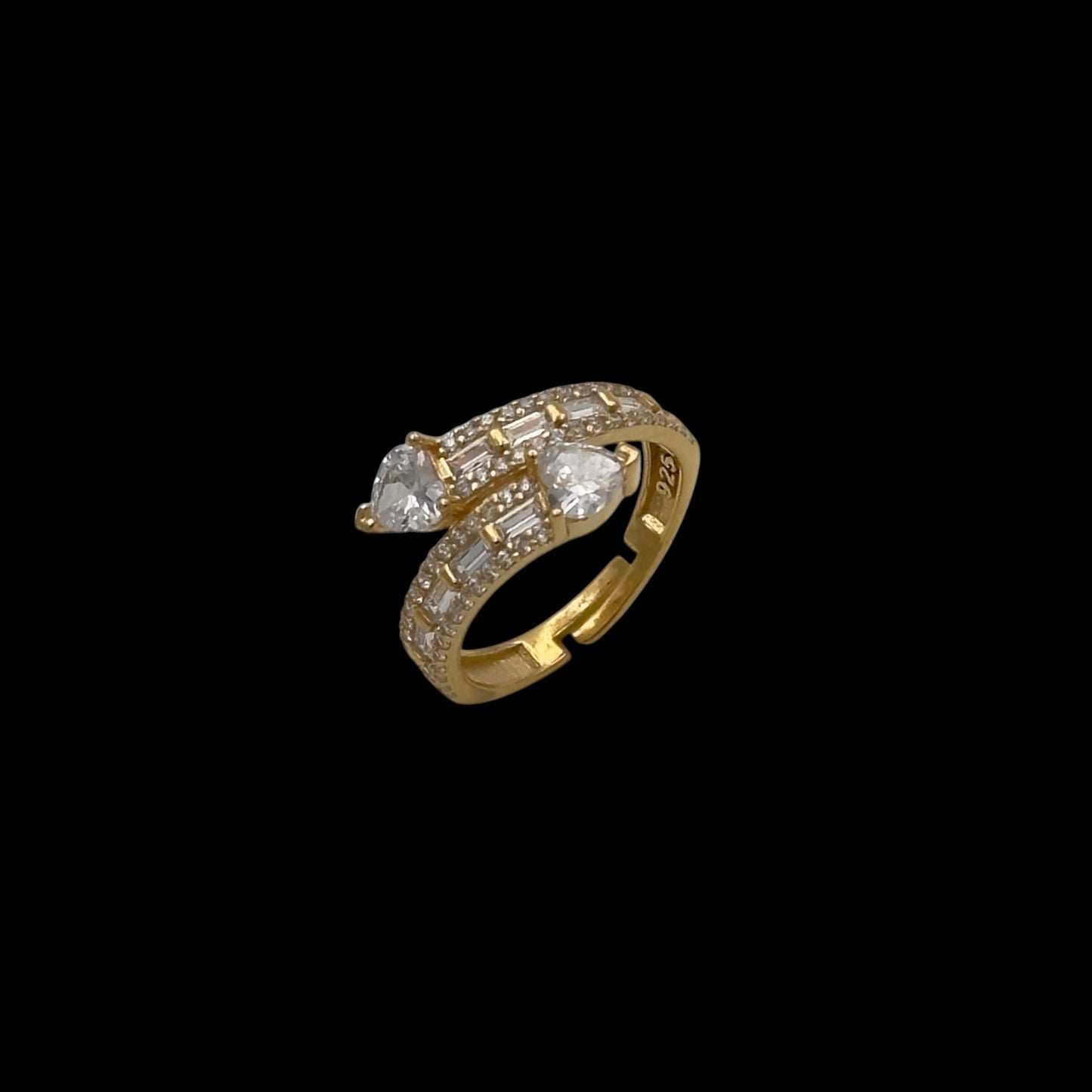 Inel reglabil Serpent Love Argint Placat cu Aur 14K