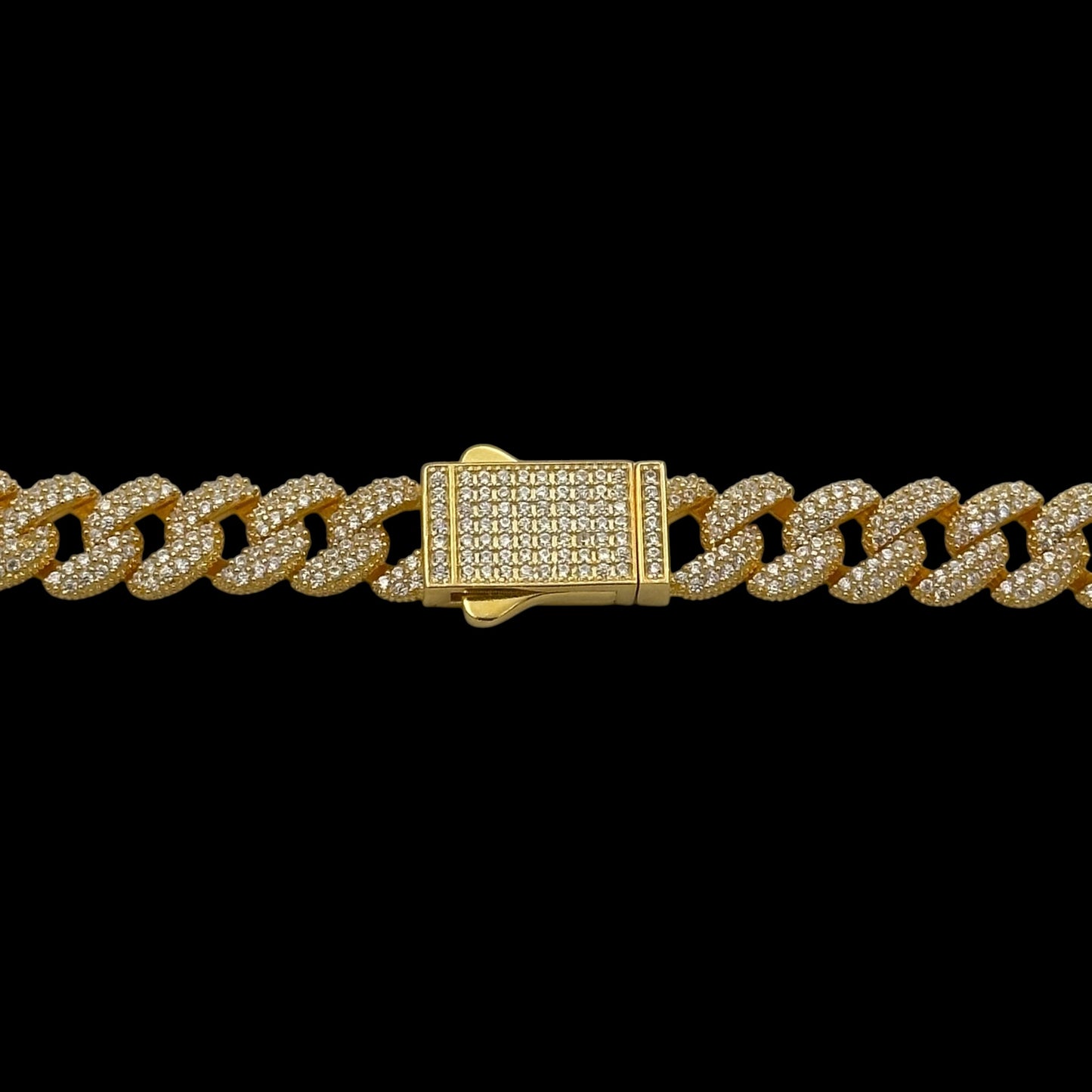 Colier Cuban 10mm Argint Placat cu Aur 14K