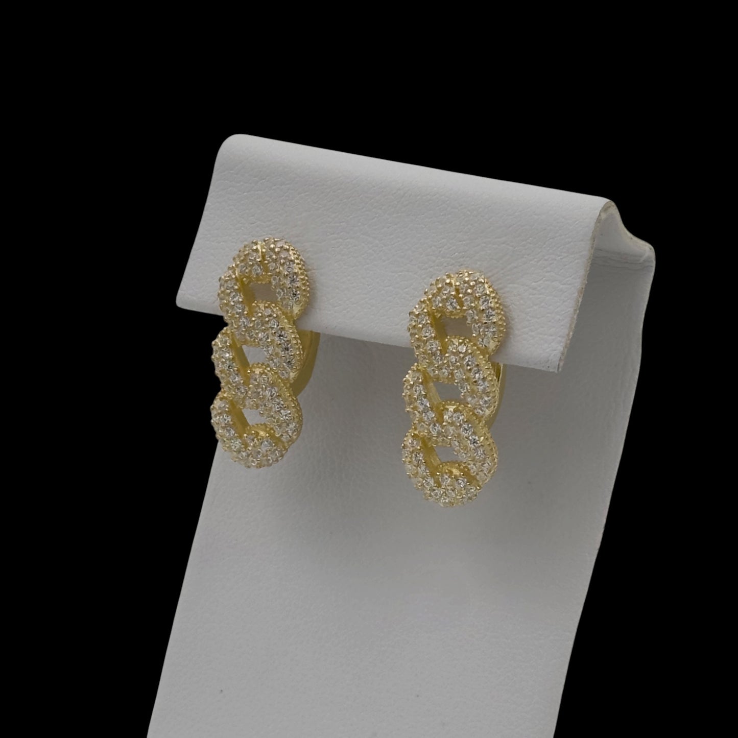 Cercei Cuban Argint Placati cu Aur 14K