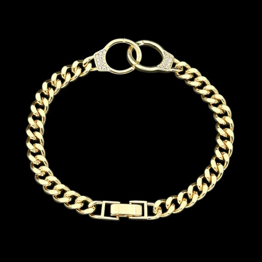 Brățară Tennis Handcuffs Placată cu Aur 18K