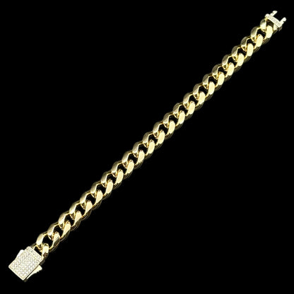 Brățară Cuban 10mm Placată cu Aur 18K