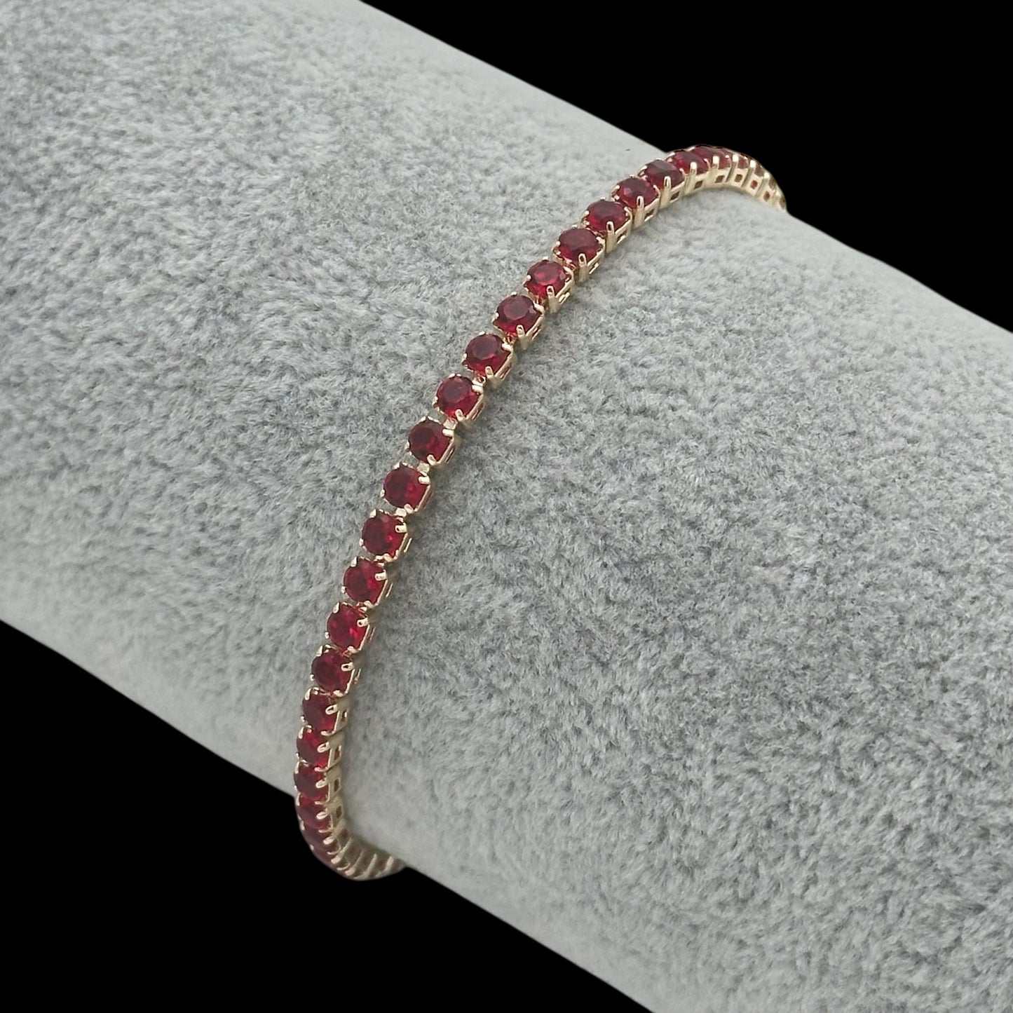 Brățară Tennis 3mm Red Placată cu Aur 18K