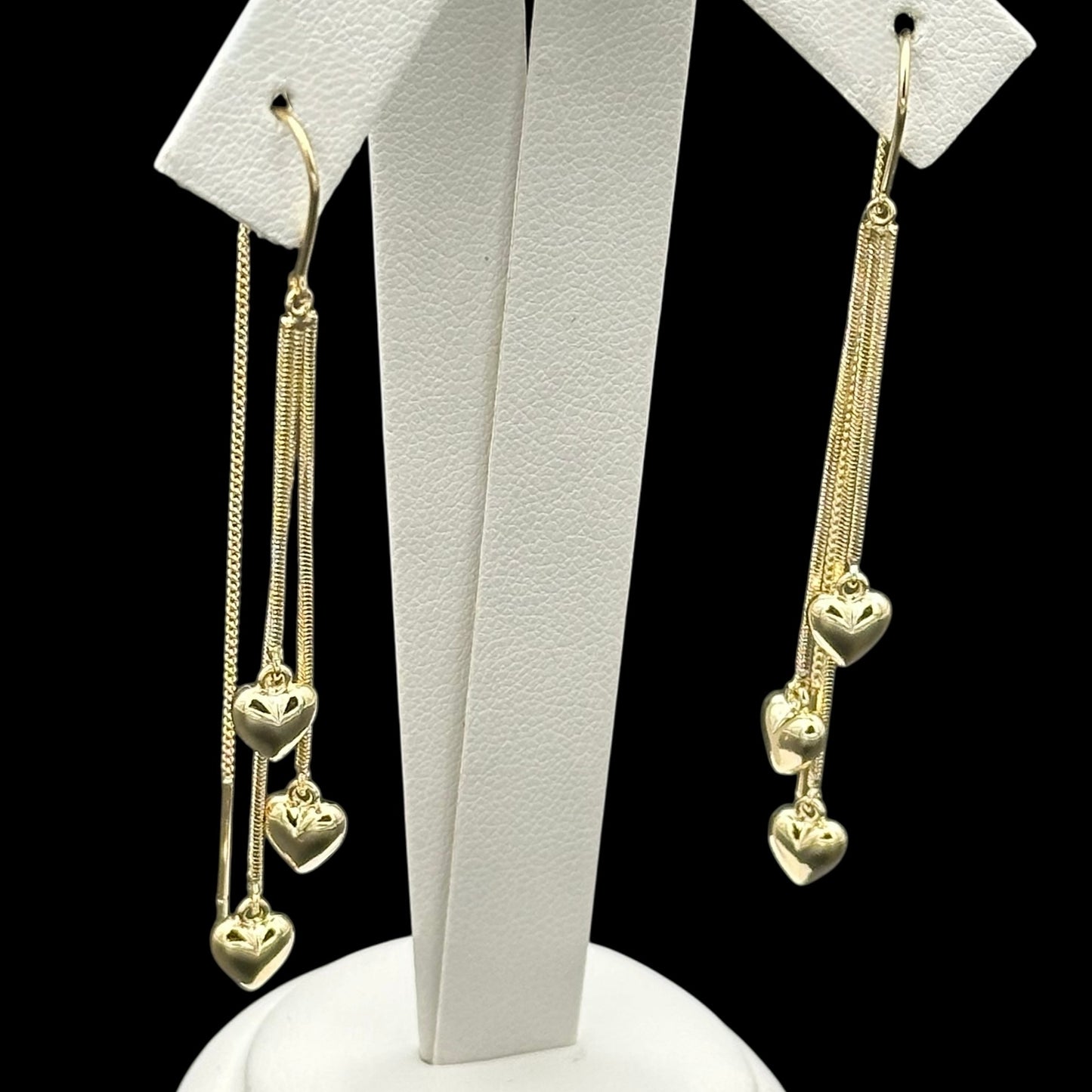 Cercei Triple Heart Placați cu Aur 18K