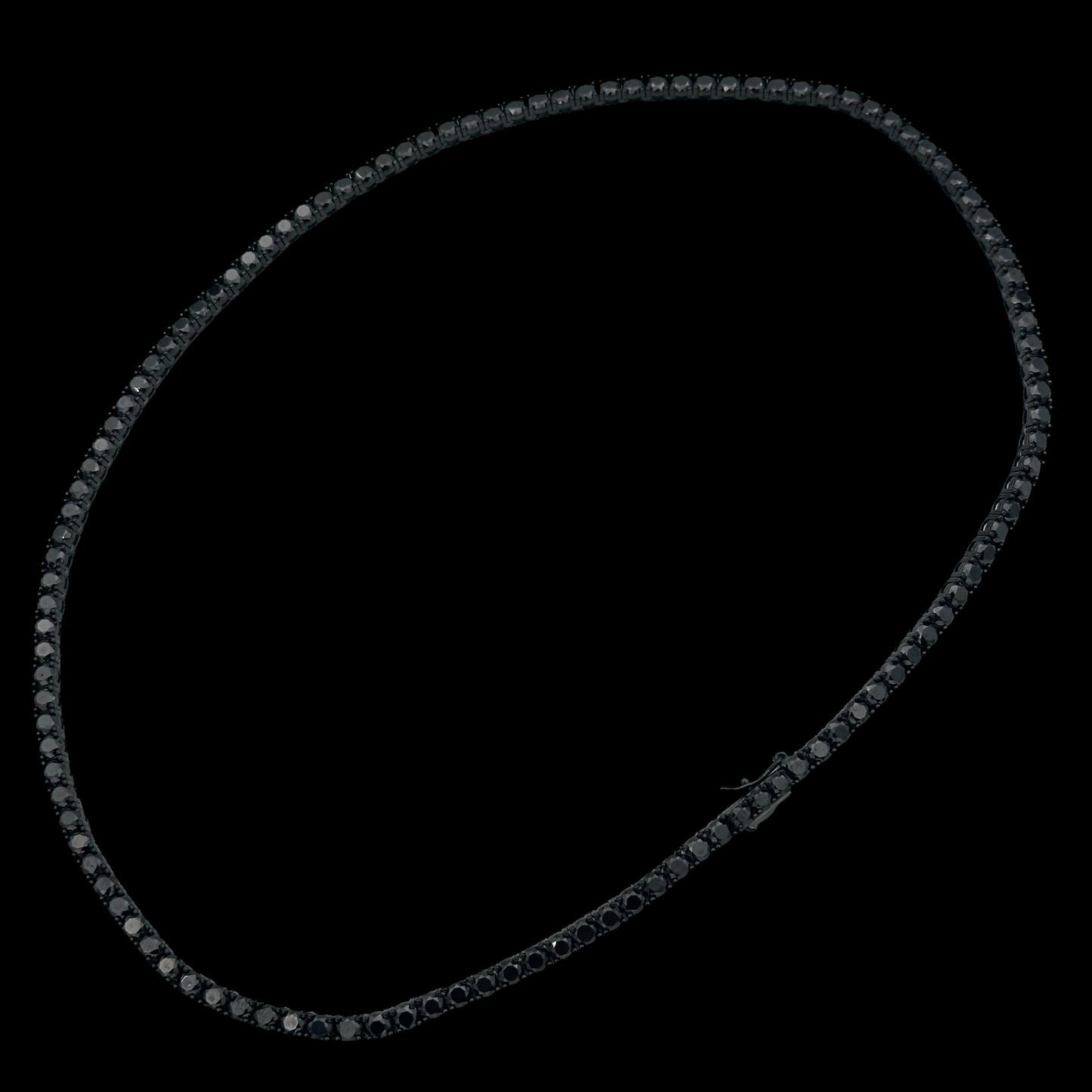 Colier Tennis 3mm Black Argint