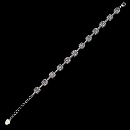 Bratara Tennis Exclusive Purple Argint